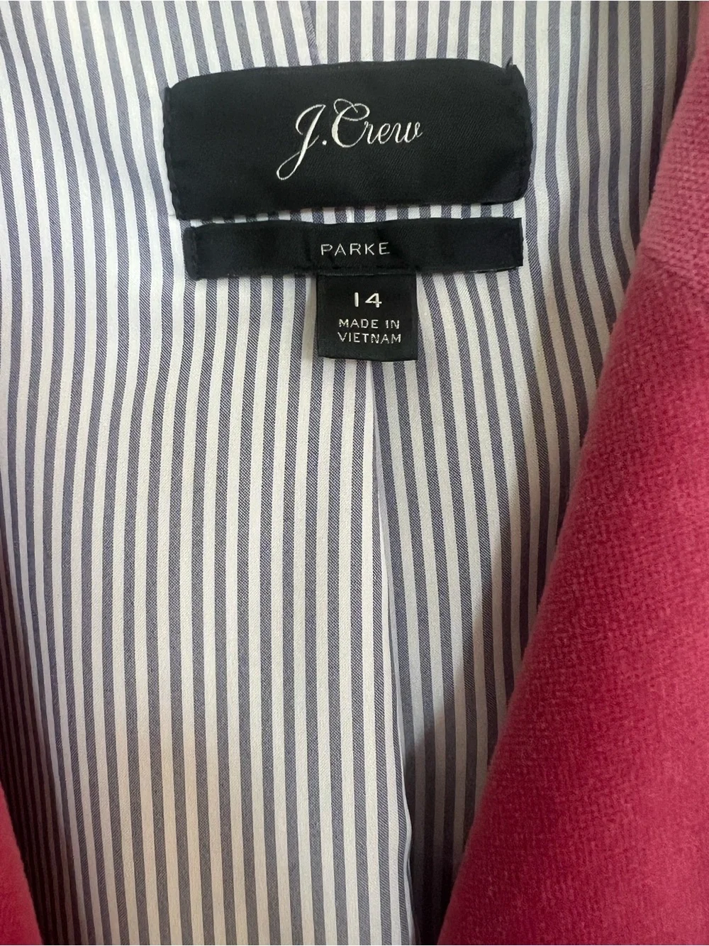 J. Crew Parke Women’s Rose Pink Velvet Single-Button Blazer